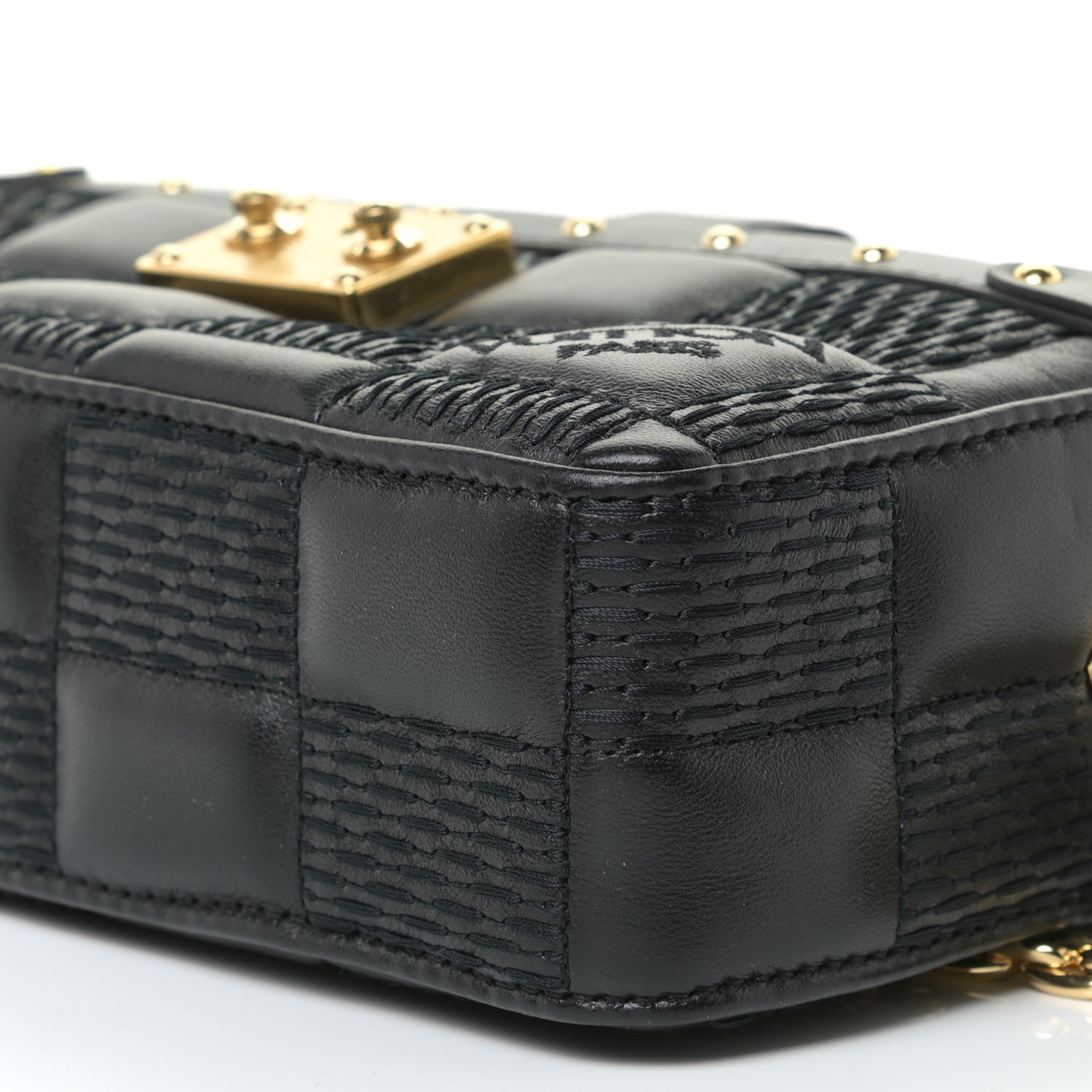 Louis Vuitton Lambskin Damier Quilt Troca PM Black 12 of 14