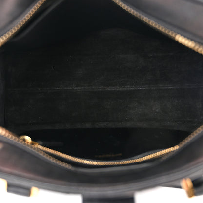 Saint Laurent Calfskin Matelasse Chevron Small Monogram Cabas Black 5 of 12