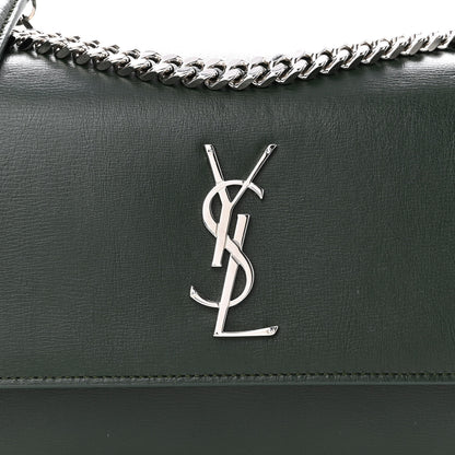 Saint Laurent Calfskin Medium Monogram Sunset Dark Green 7 of 9