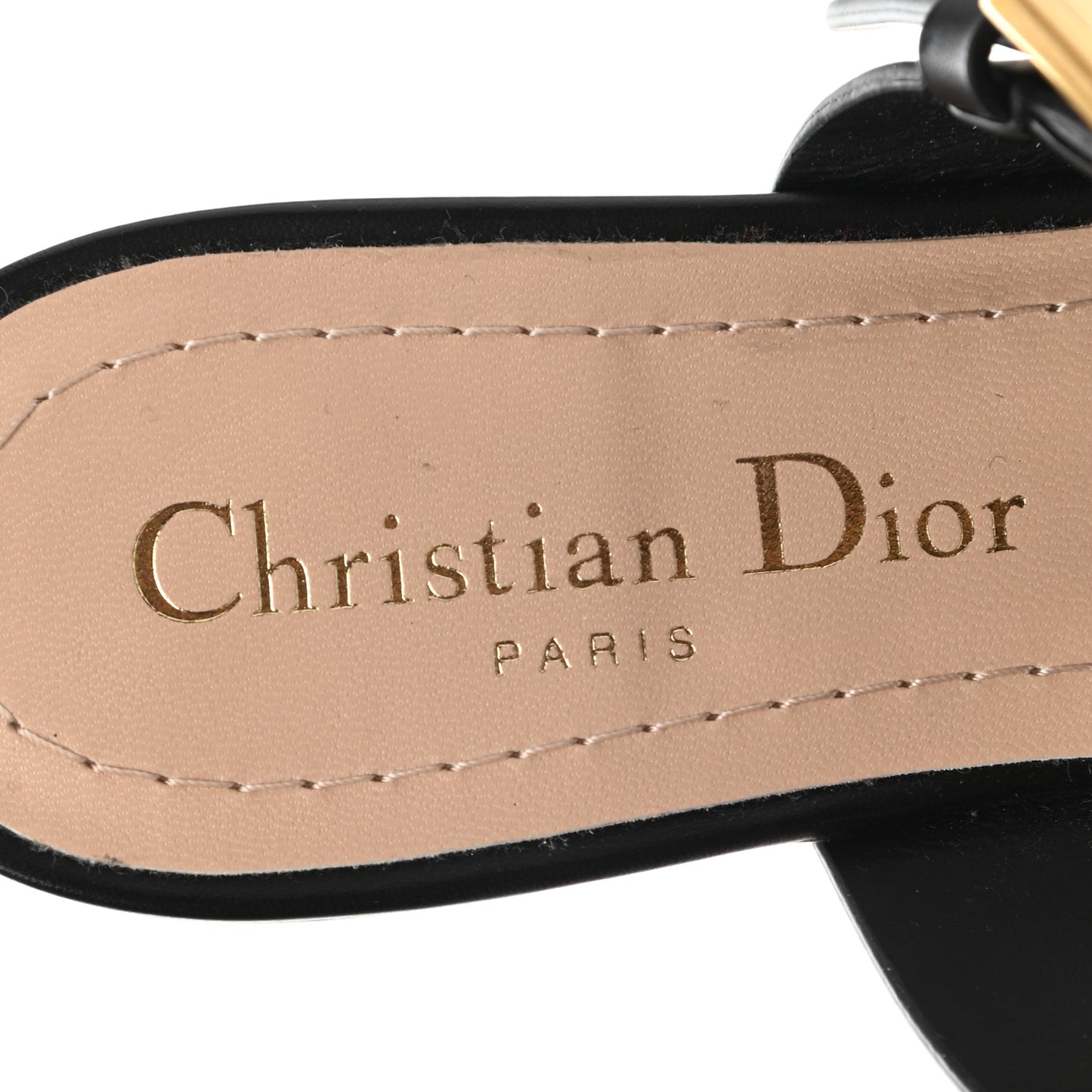 Technical Fabric D-Dior Ballerina Flat Mule 35 Black