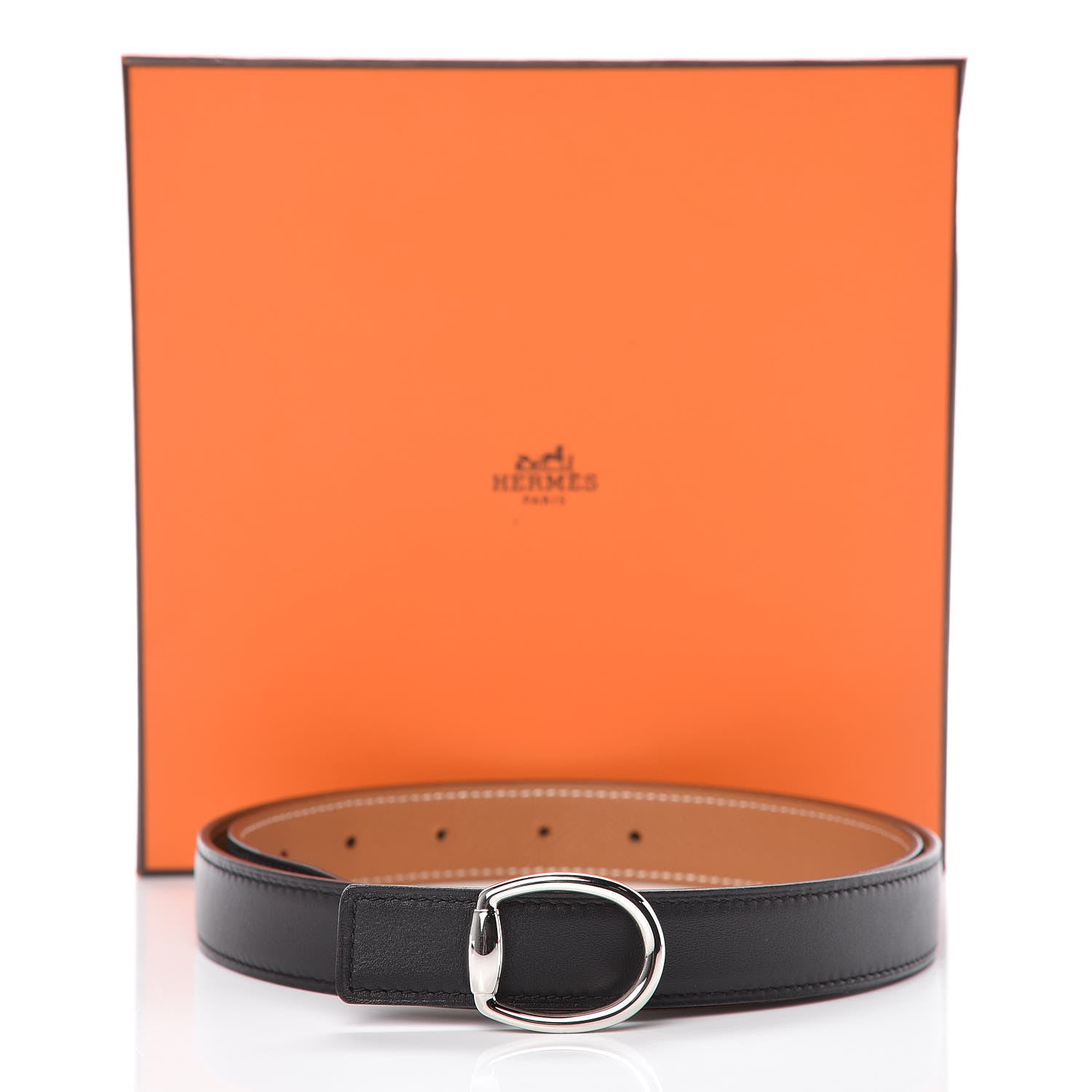 Hermes Epsom Swift 24mm Mors Belt 85 Gold Black 8 of 8