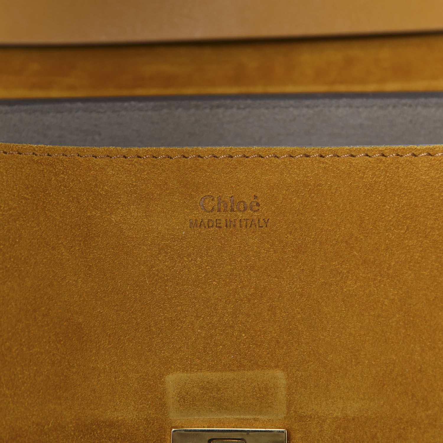 Chloe Suede Smooth Calfskin Drew Shoulder Bag Sunflower 8 of 10