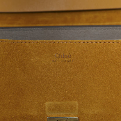 Chloe Suede Smooth Calfskin Drew Shoulder Bag Sunflower 8 of 10