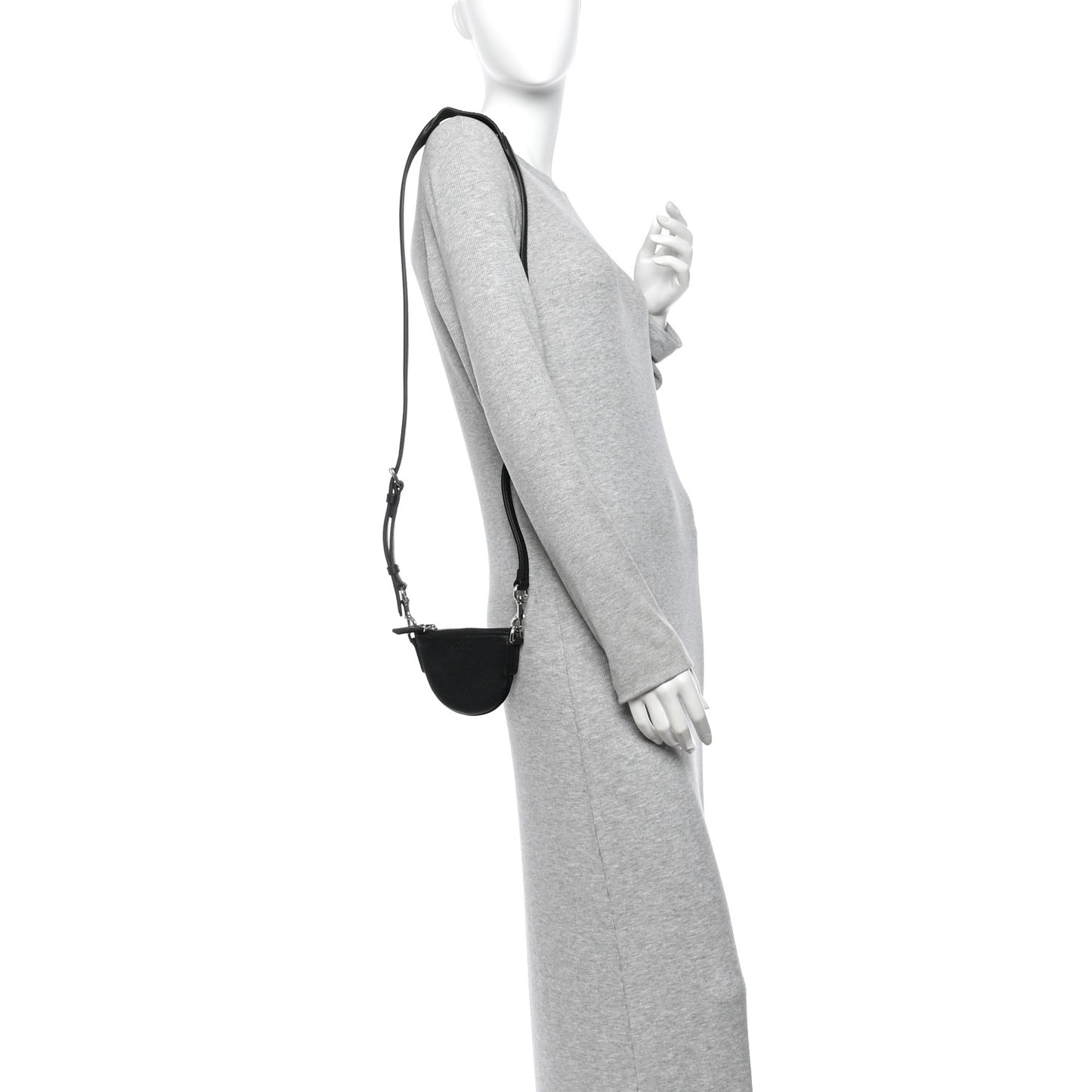 Pebbled Calfskin Mini B Shoudler Bag Black