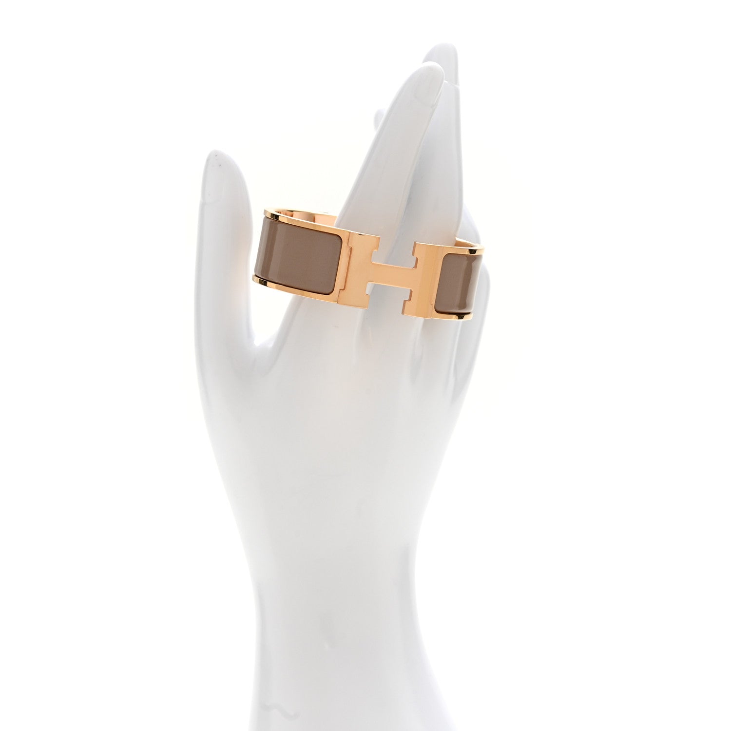 Hermes Enamel Wide Clic Clac H Bracelet PM Marron Glace 2 of 5