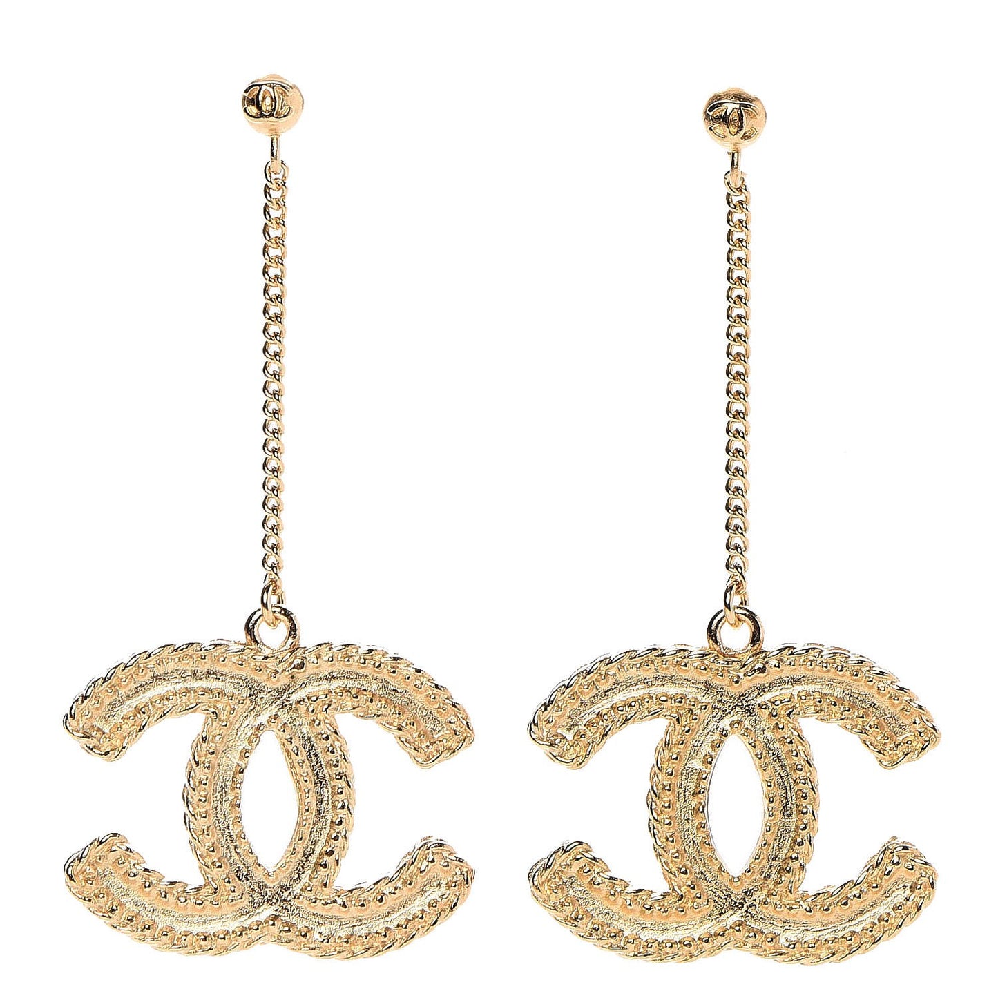CC Drop Earrings Matte Gold