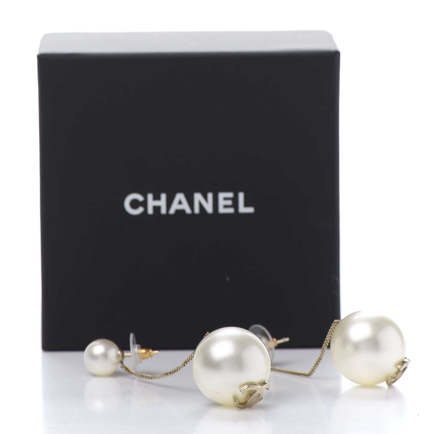 Chanel Pearl CC Drop Earrings Gold 5 of 5