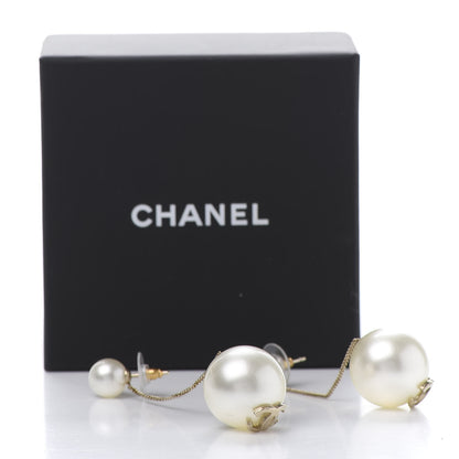 Chanel Pearl CC Drop Earrings Gold 5 of 5