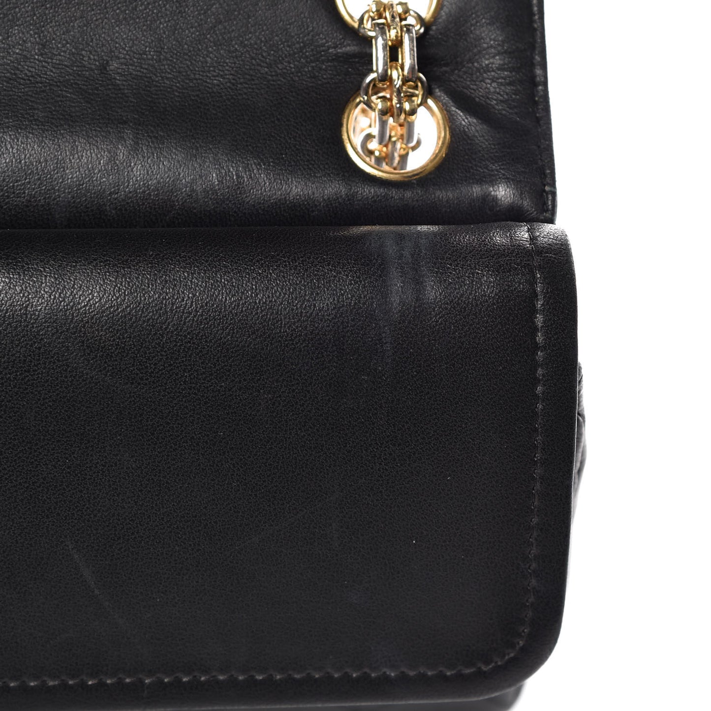 Lambskin Quilted Medium Double Flap Bijoux Chain Black
