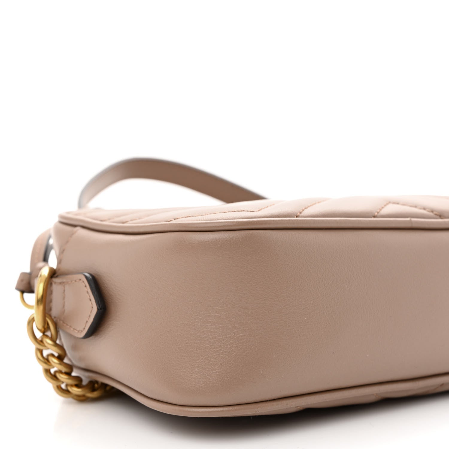 Gucci Calfskin Matelasse Mini GG Marmont Chain Shoulder Bag Porcelain Rose 9 of 10