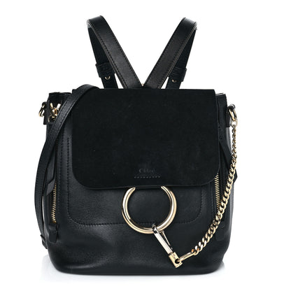 Chloe Suede Calfskin Medium Faye Backpack Black 1 of 9