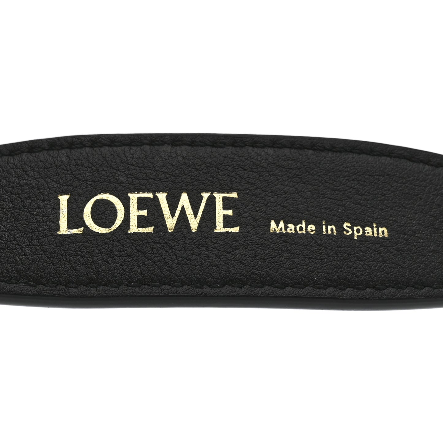 Calfskin Branded Short Strap Black