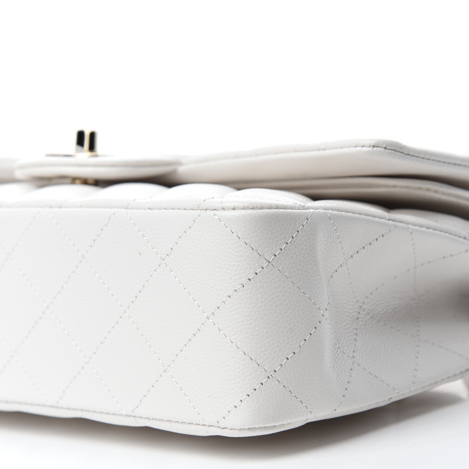 Chanel Caviar Quilted Medium Double Flap White 7 of 12