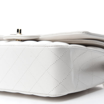 Chanel Caviar Quilted Medium Double Flap White 7 of 12