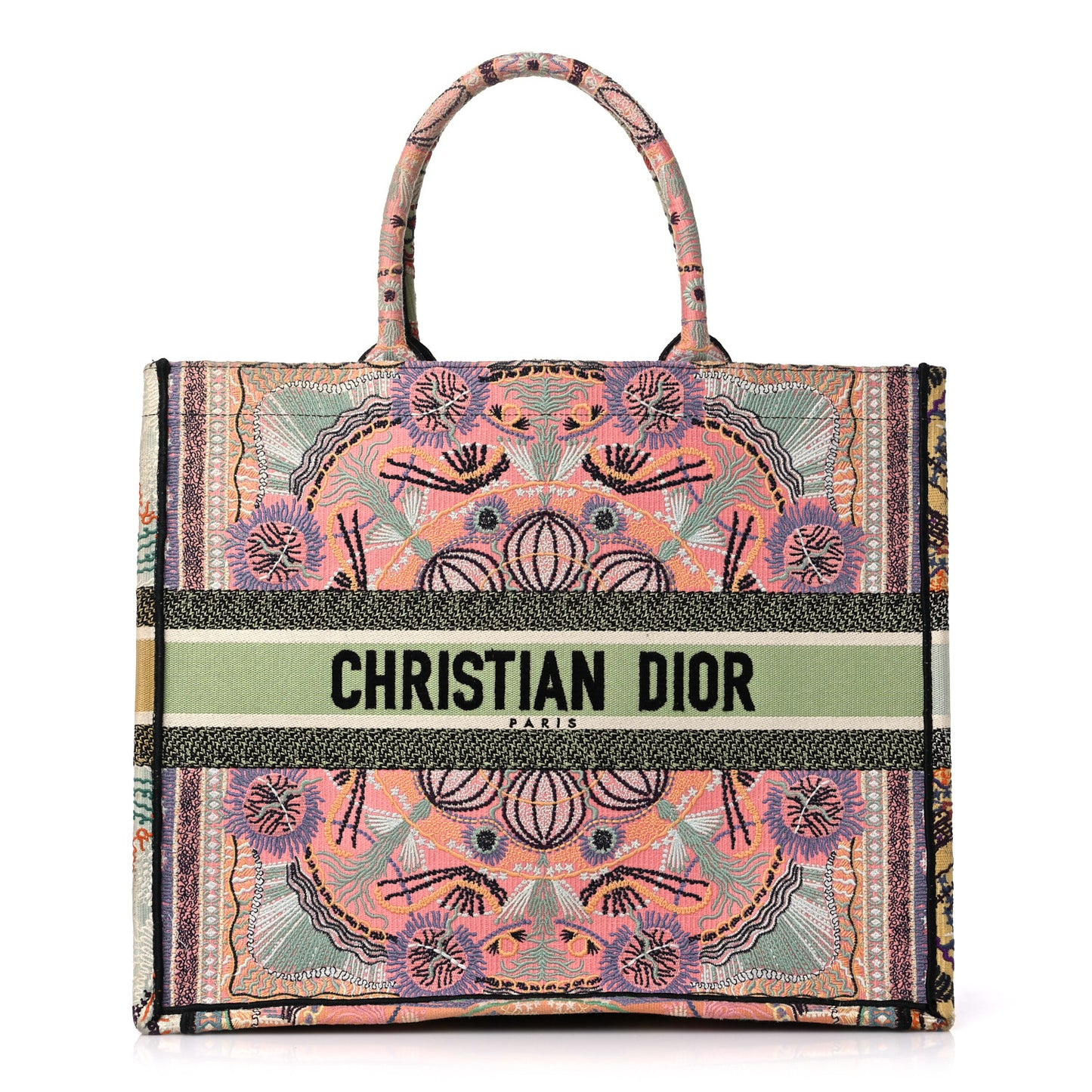 Canvas Embroidered Large In Lights Book Tote Multicolor