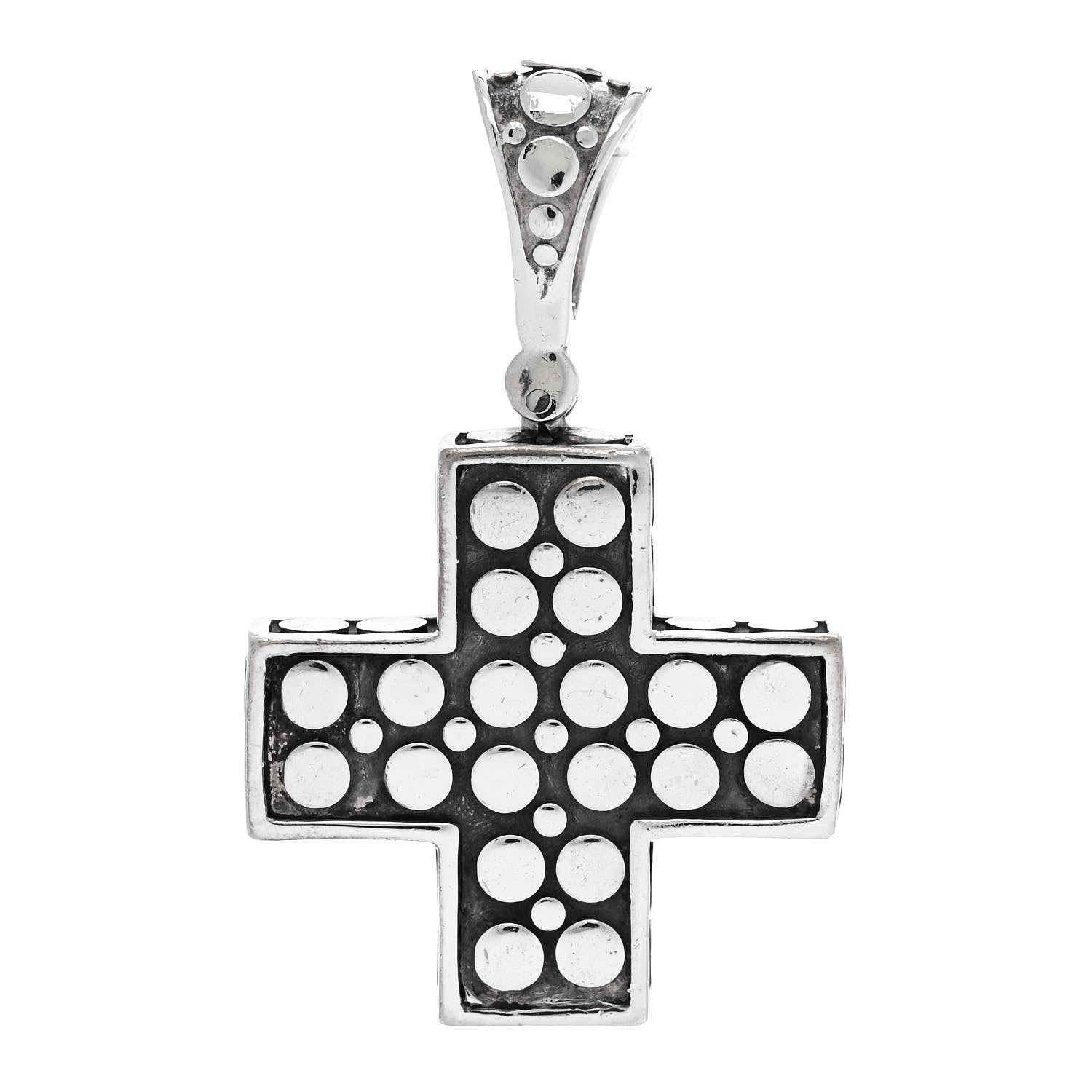 John Hardy Sterling Silver 18K Yellow Gold Dot Cross Pendant 3 of 4