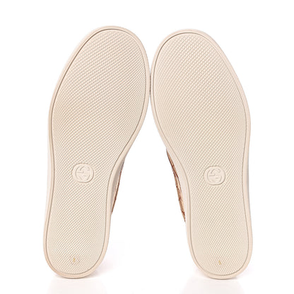 Gucci X MLB GG Monogram NY Yankees Embroidered Mens Slip On Sneakers 8 Beige Ruggine Rust 5 of 9