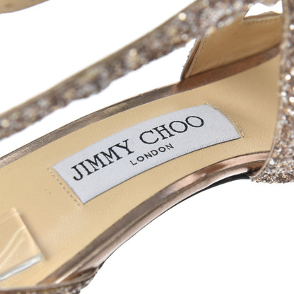 Jimmy Choo Glitter Lang Sandals 37.5 Gold 6 of 15