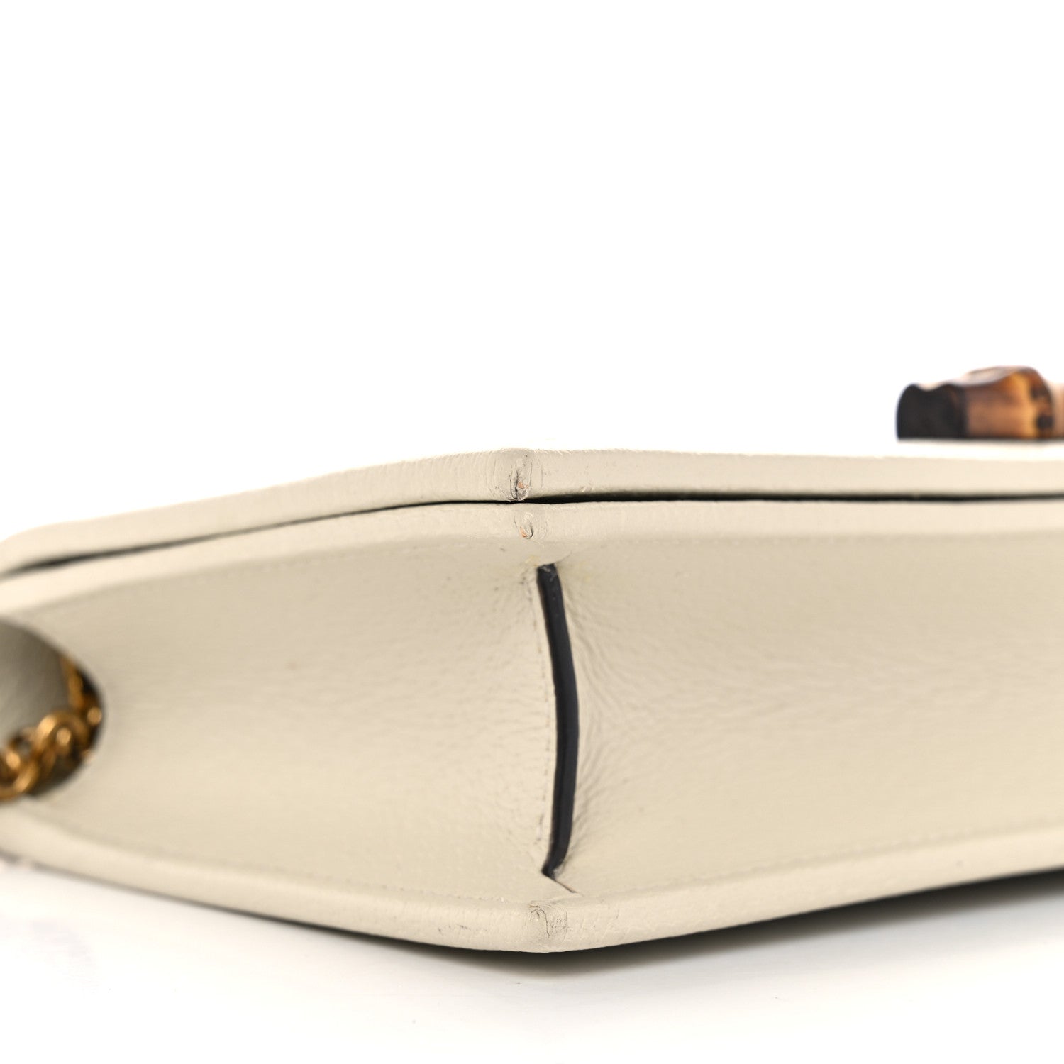 Gucci Polished Raffia Textured Dollar Calfskin Houndstooth Mini Diana Chain Bag Natural Light Blue Mystic White 9 of 10