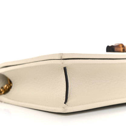 Gucci Polished Raffia Textured Dollar Calfskin Houndstooth Mini Diana Chain Bag Natural Light Blue Mystic White 9 of 10