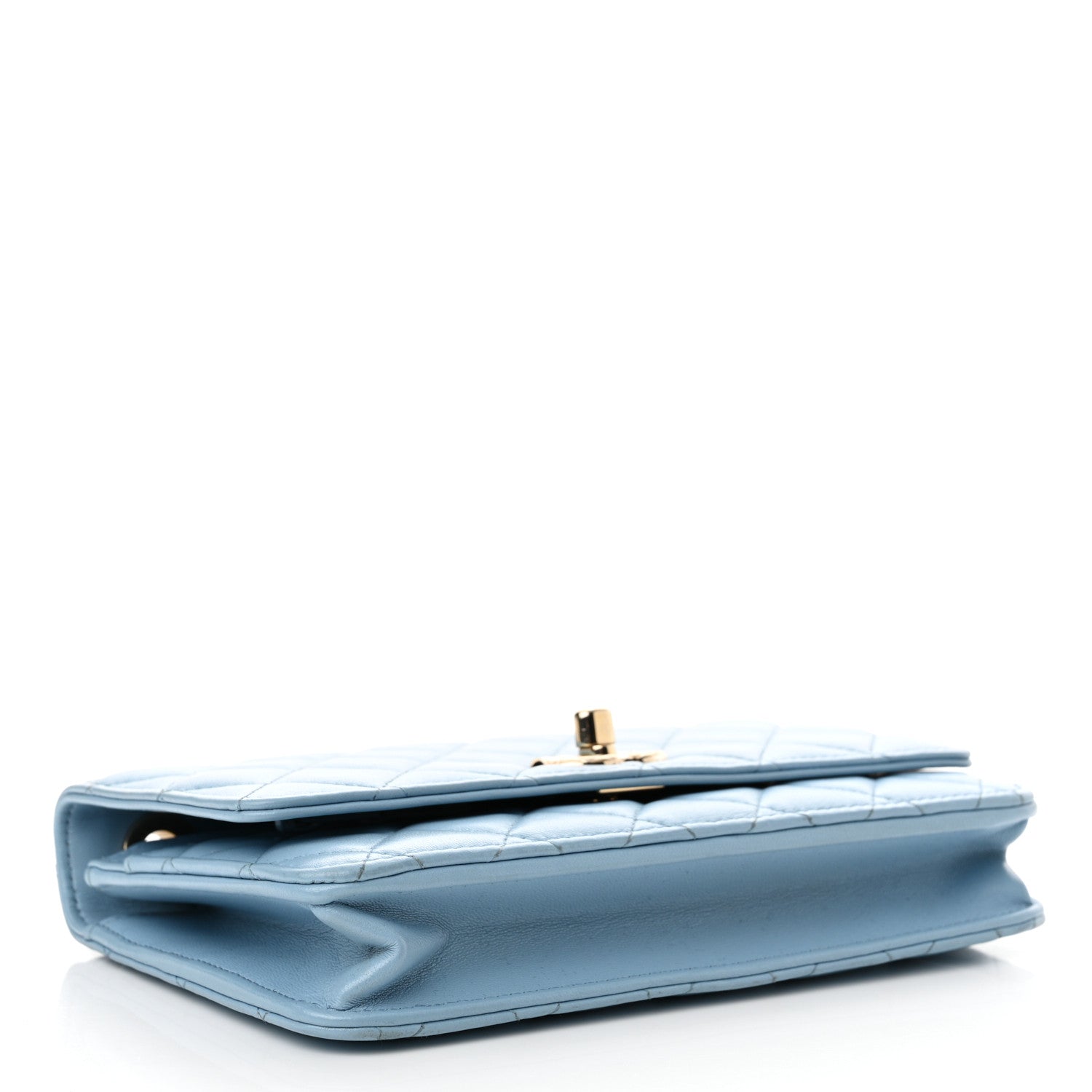 Chanel Lambskin Quilted Trendy CC Wallet On Chain WOC Light Blue 4 of 13