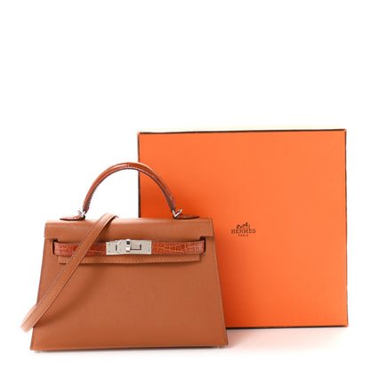 Hermes Madame Calfskin Matte Alligator Mini Kelly Sellier Touch 20 Gold 11 of 11