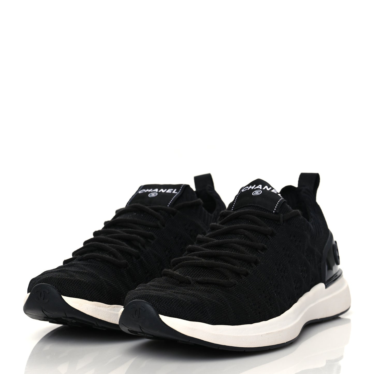 Fabric Logo Sneakers 38.5 Black