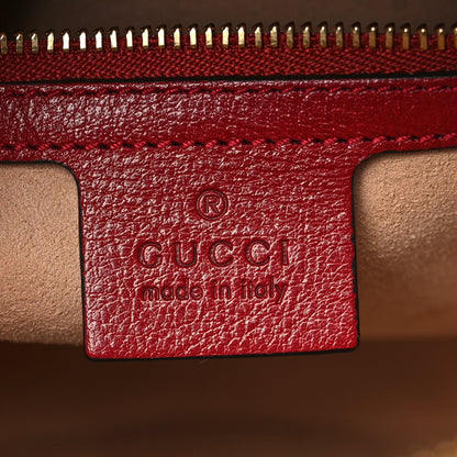 Gucci Suede Calfskin Web Small Ophidia Top Handle Shoulder Bag New Blue Romantic Cherry 6 of 9