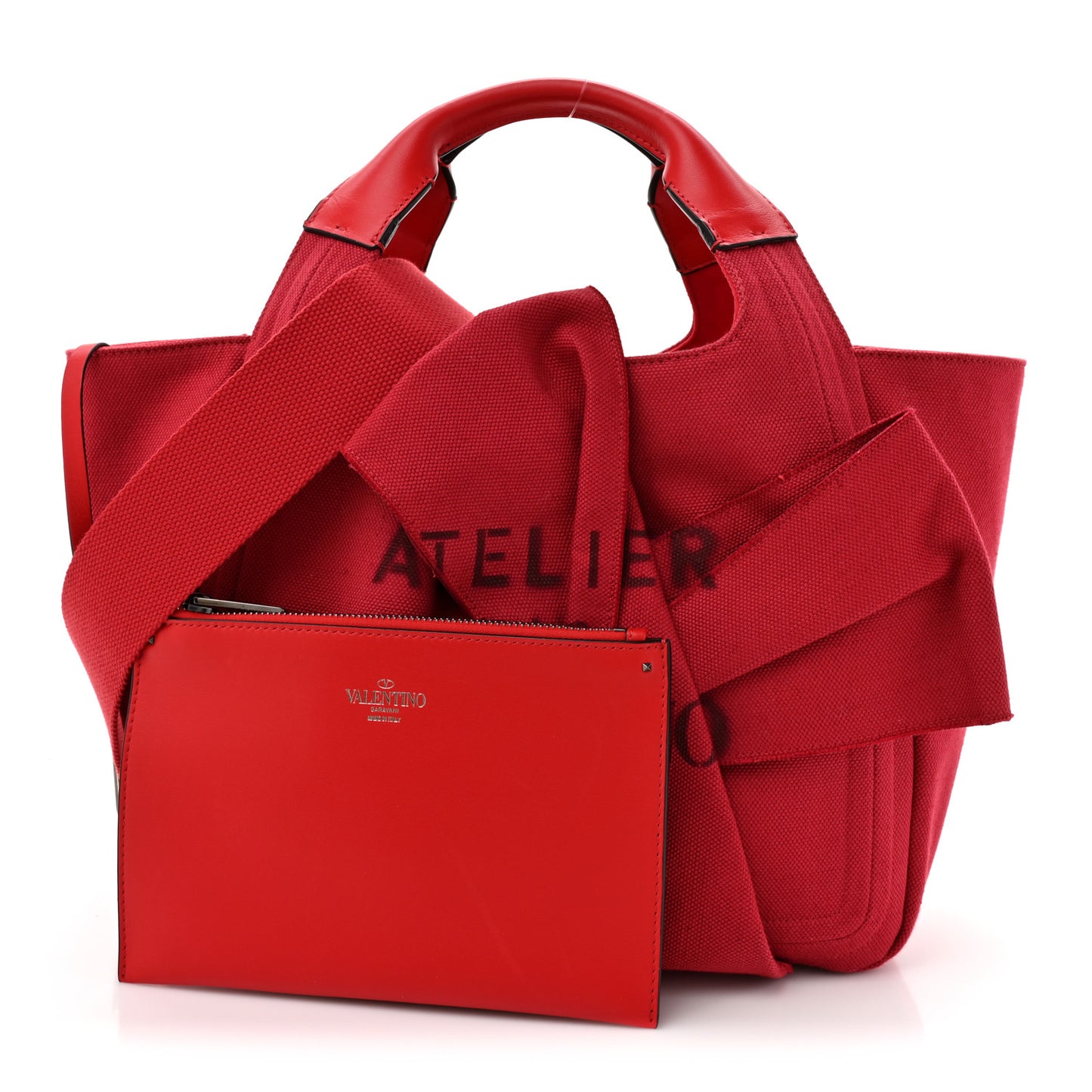 Canvas Atelier 02 Bow Edition Small Tote Bag Red