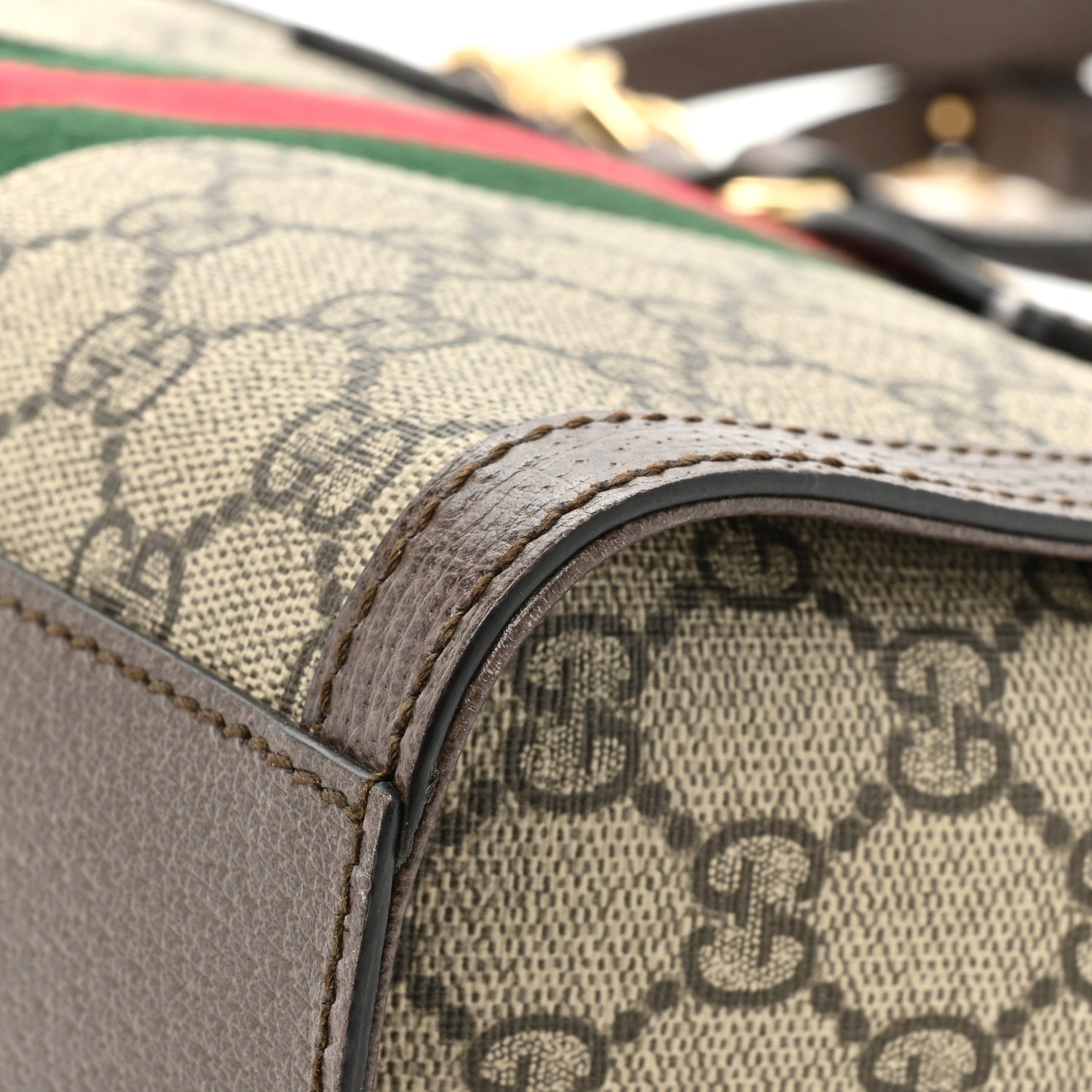 GG Supreme Monogram Small Ophidia Tote Bag Brown