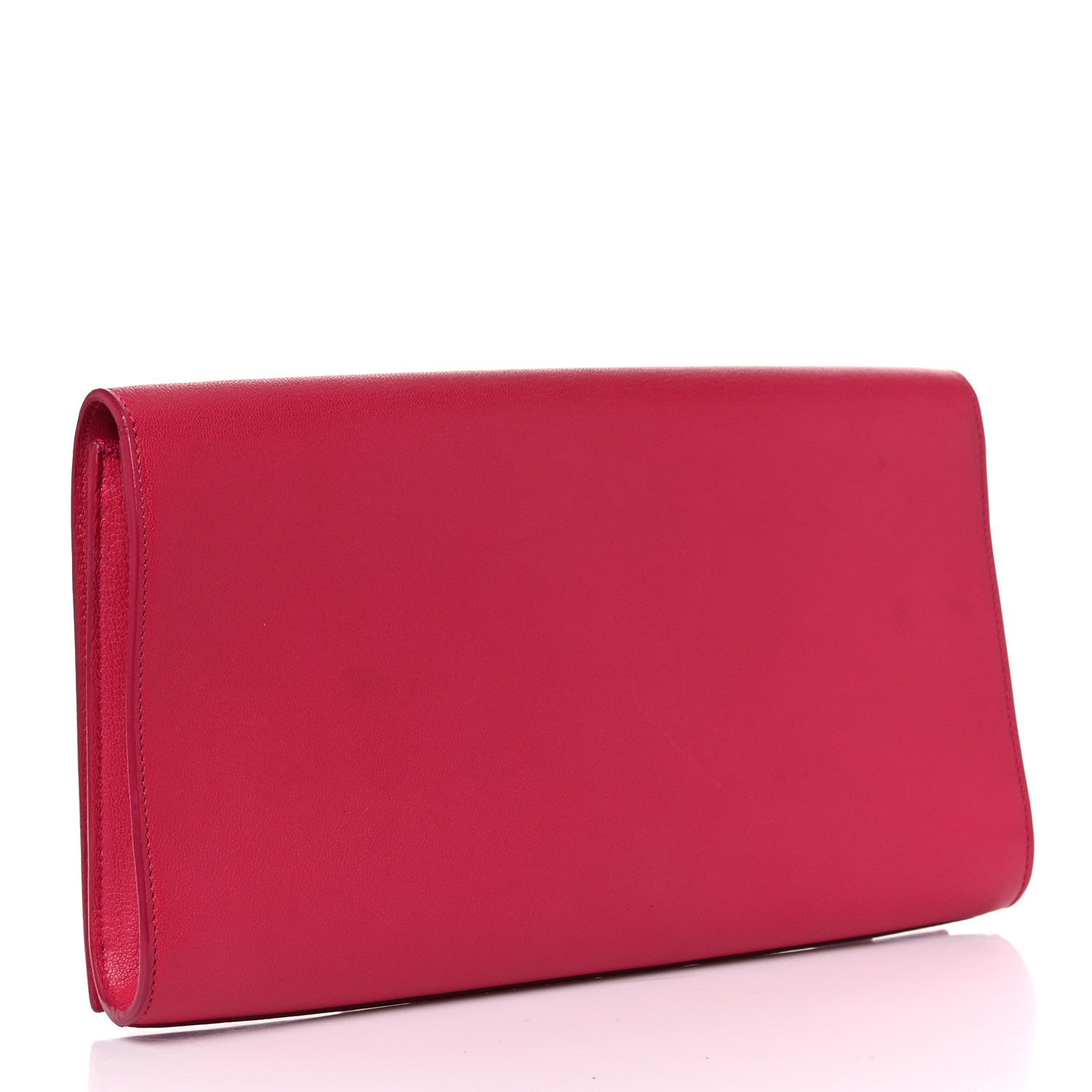 Saint Laurent Calfskin Monogram Large Belle De Jour Clutch Lipstick Fuchsia 4 of 9
