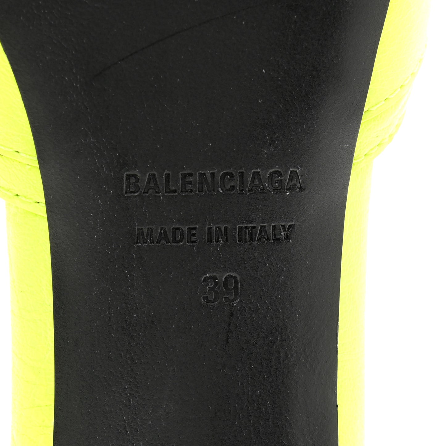 Agneau Arena Cagole 50mm Slide Sandals 39 Fluo Yellow