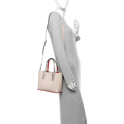 Christian Louboutin Calfskin Spikes Mini East West Cabata Tote Leche 2 of 12