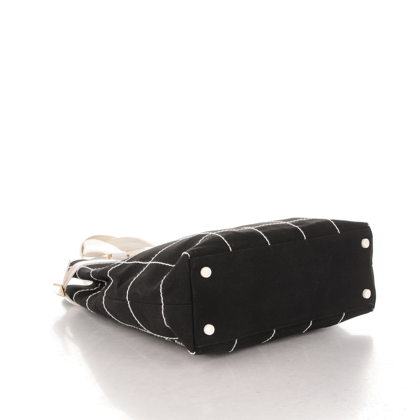 Canvas Square Stitched CC Tote Black