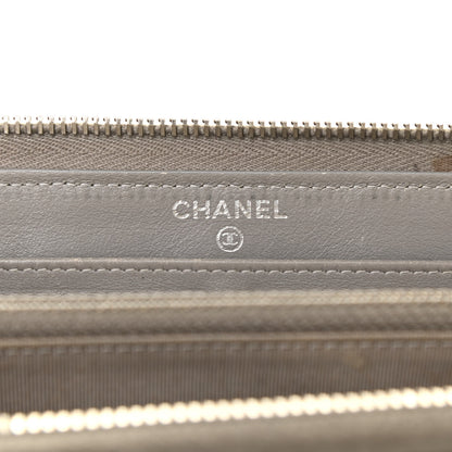 Chanel Striated Patent Zip Around Wallet Gold 6 of 22