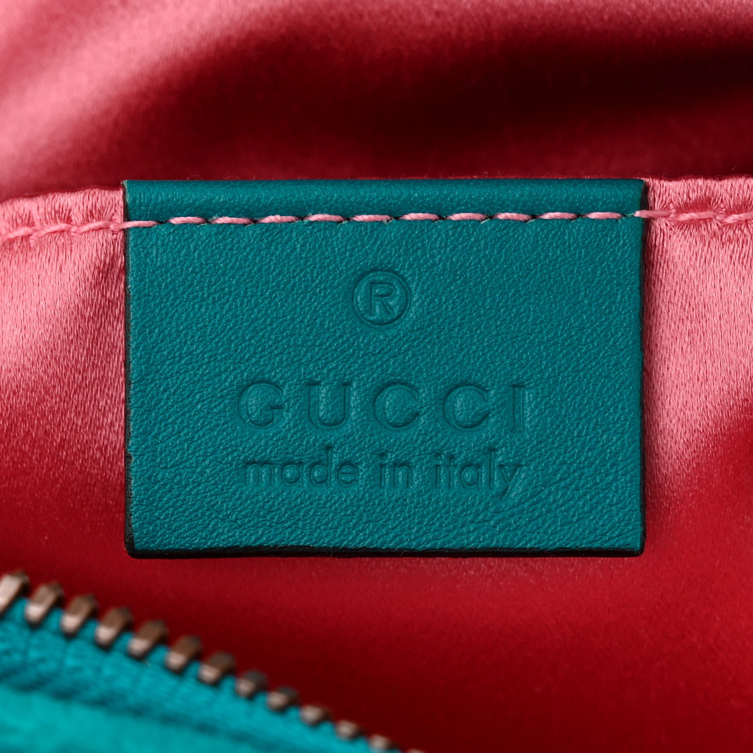 Gucci Velvet Matelasse Small GG Marmont Chain Shoulder Bag Pavone Cyan 6 of 10