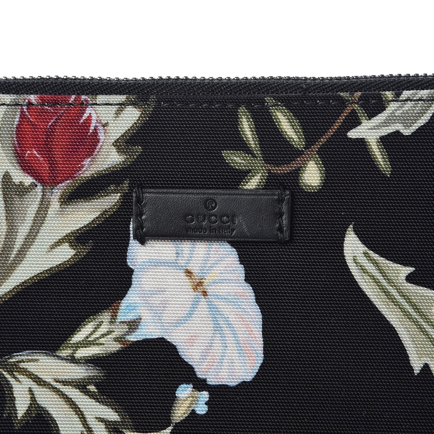 Gucci Canvas Flora Knight Travel Laptop Document Case Black 6 of 8