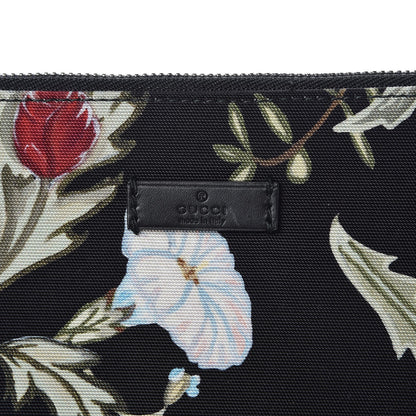 Gucci Canvas Flora Knight Travel Laptop Document Case Black 6 of 8