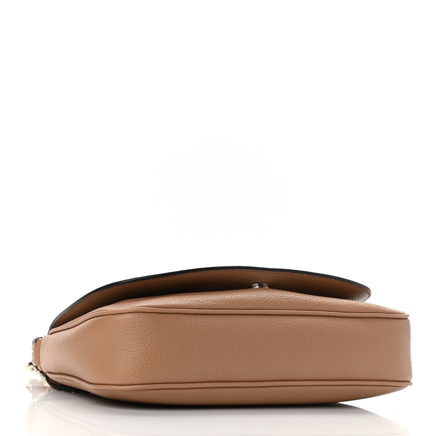 Pebbled Calfskin Medium Soho Flap Crossbody Camelia