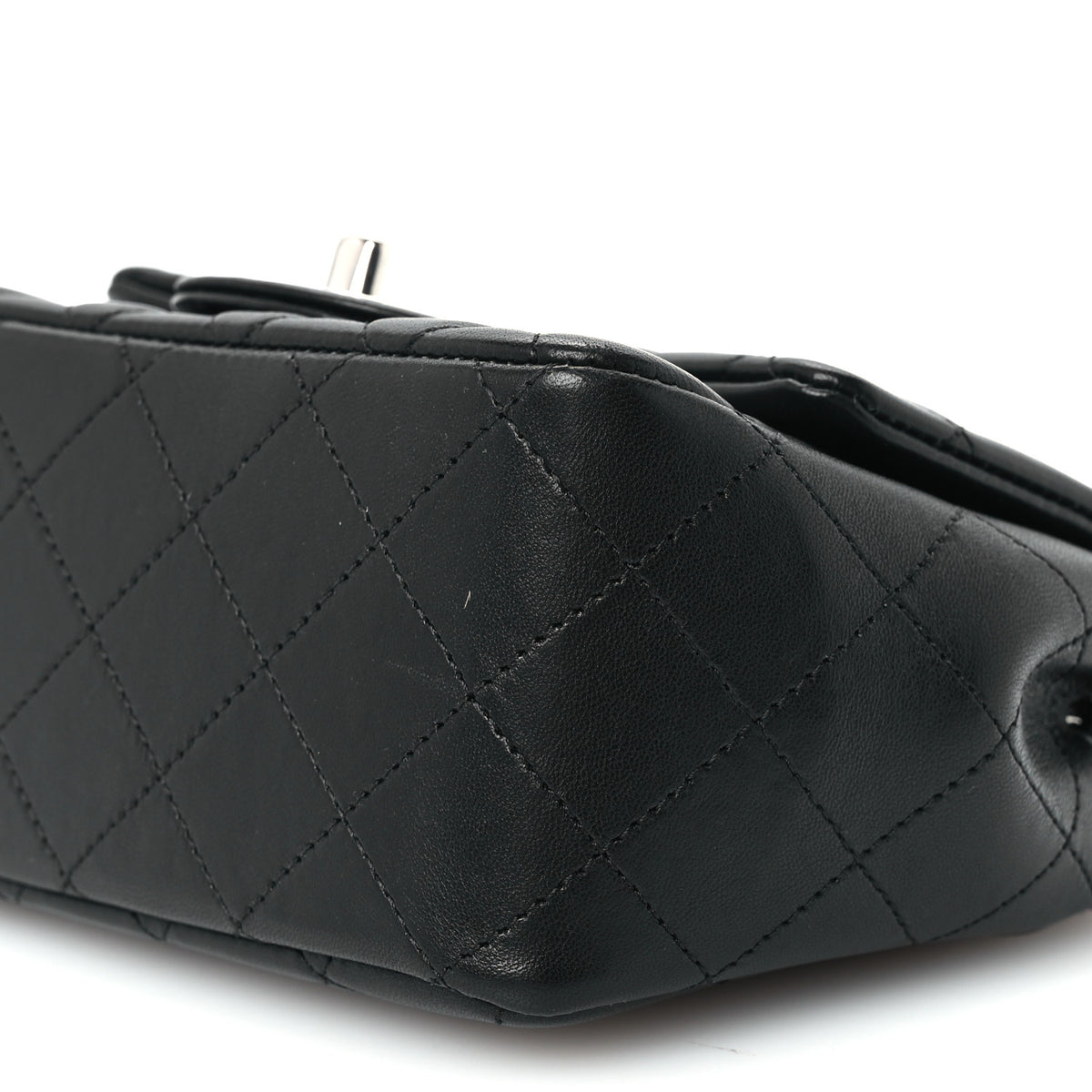 Lambskin Quilted Mini Square Flap Black