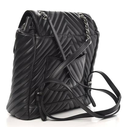 Chanel Calfskin Chevron Quilted Large Urban Spirit Backpack Black 3 of 9