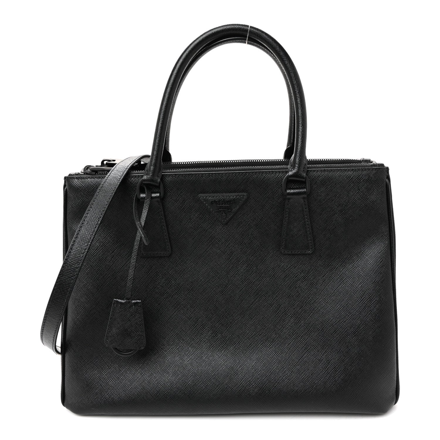 Prada Saffiano Lux Monochrome Large Galleria Double Zip Tote Black 1 of 10
