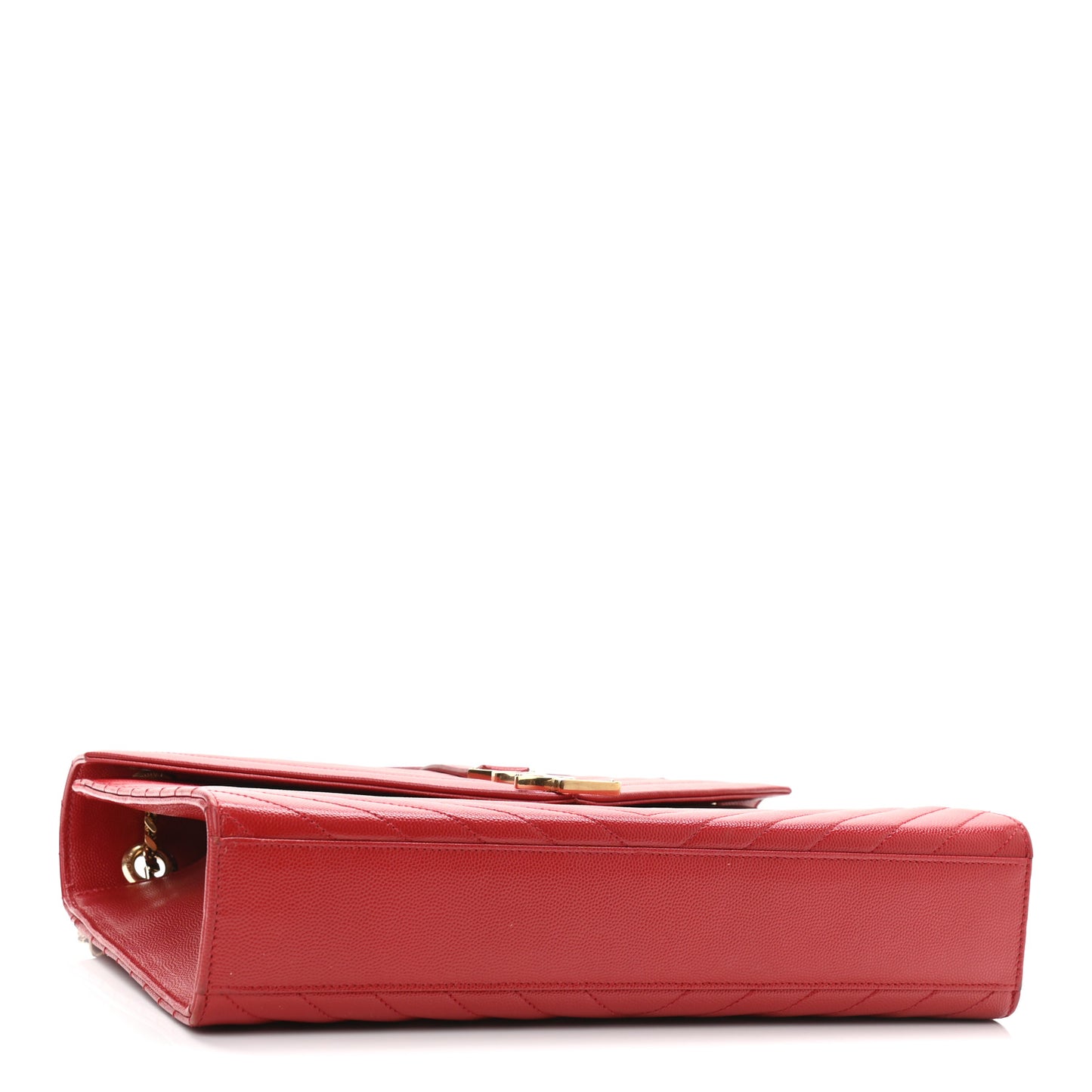 Grain De Poudre Matelasse Chevron Large Monogram Satchel Lipstick Red