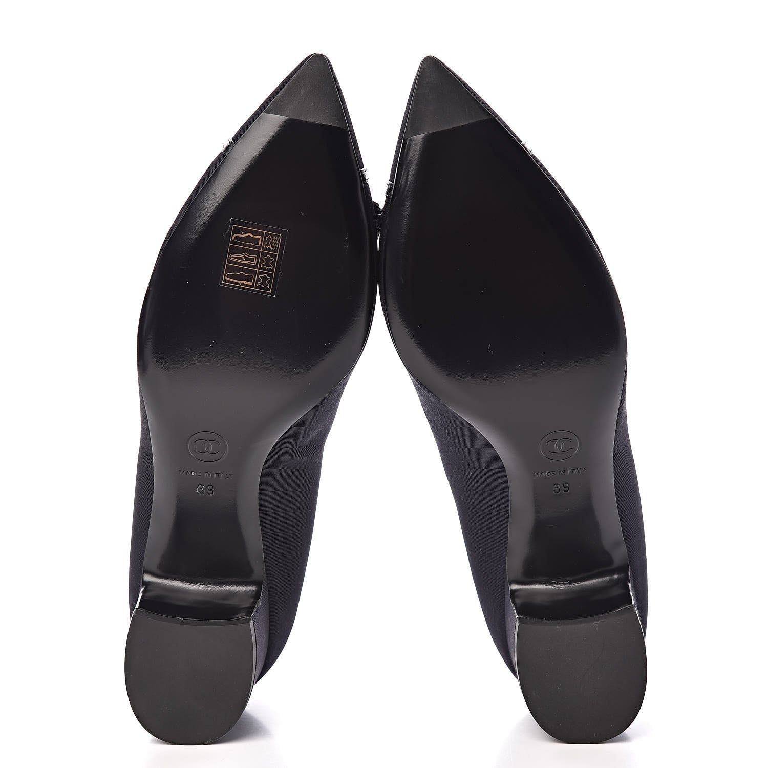 Chanel Grosgrain Lambskin Bow Pumps 39 Navy 5 of 10