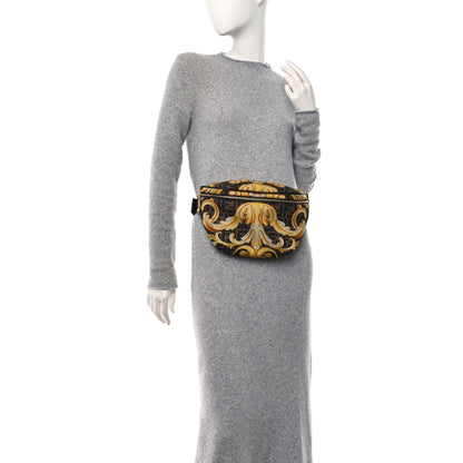Fendi X VERSACE Nylon Cuoio Romano Fendace FF Baroque Belt Bag Black Gold 2 of 9