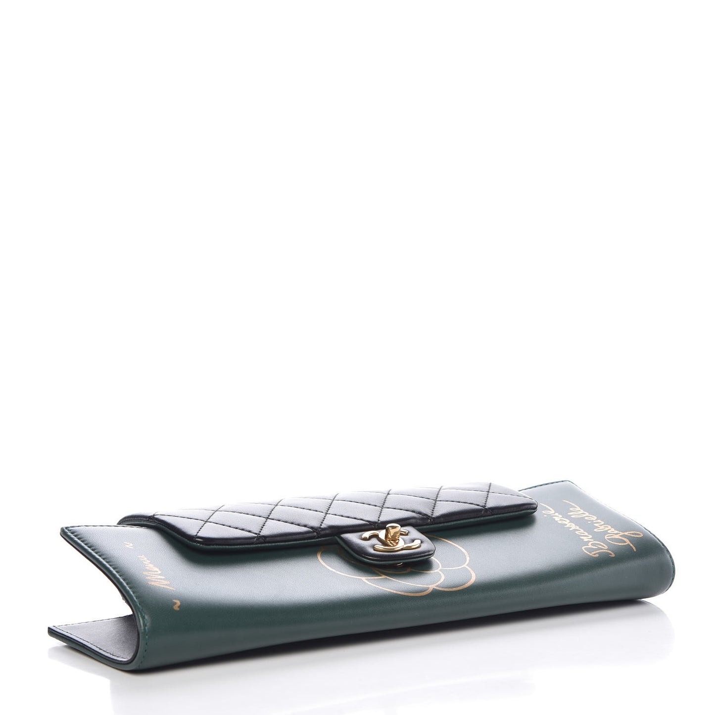 Calfskin Quilted Brasserie Gabrielle Menu CC Clutch Green