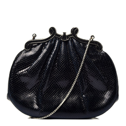Judith Leiber Snakeskin Crystal Evening Bag Black 1 of 11