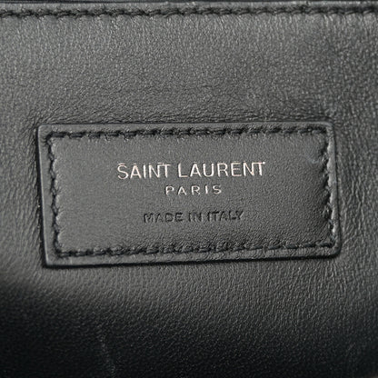 Saint Laurent Calfskin Crocodile Embossed Medium West Hollywood Monogram Fold-Over Black 6 of 11
