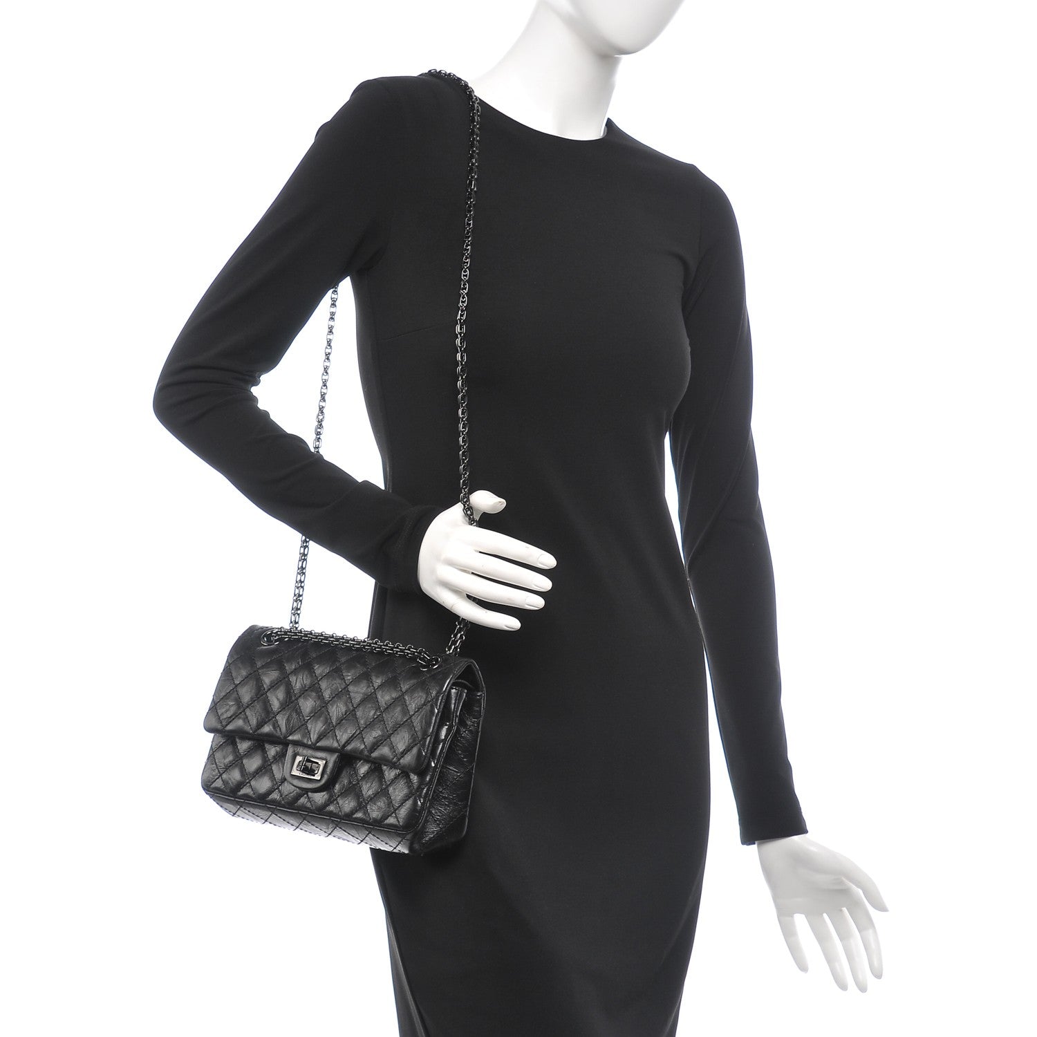 Chanel Aged Calfskin Quilted 2.55 Reissue 225 Flap So Black 2 of 7