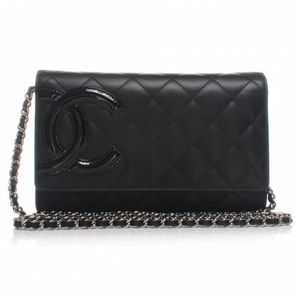 Chanel Calfskin Quilted Cambon Wallet On Chain WOC Black 1 of 8